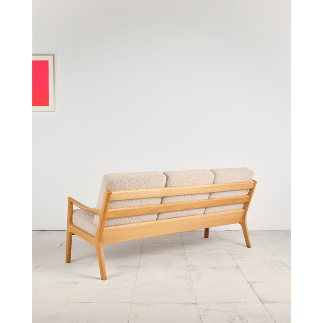 Mid-Century Danish Three-Seater Sofa in Oak with Bouclé Cover by Ole Wanscher for France & Son, 1950s For Sale - Image 9 of 18