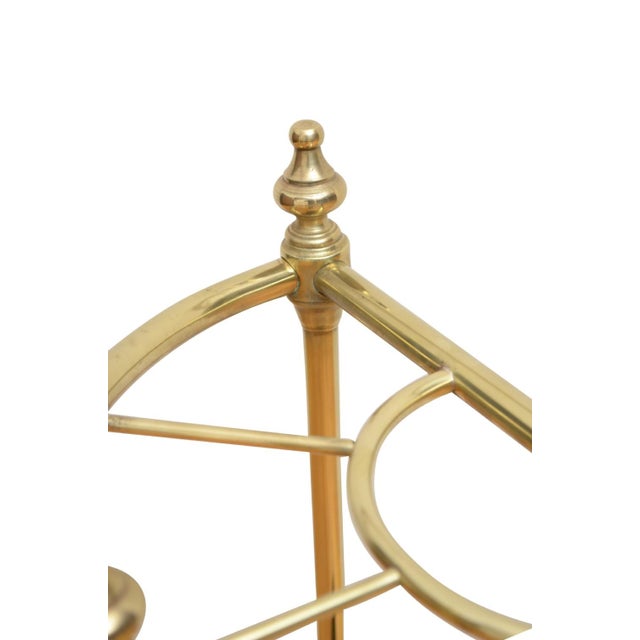 1900 - 1909 Edwardian Brass Umbrella Stand, Dog Tooth Tray, English, 1900 For Sale - Image 5 of 11