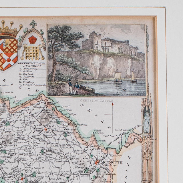 Antique County Map, Monmouthshire, English Framed Print, Thomas Moule, Victorian For Sale - Image 10 of 12