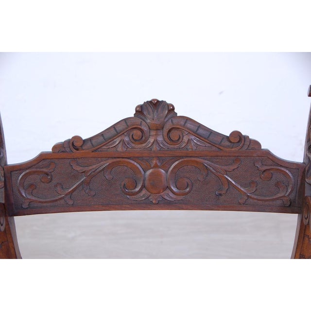 Wooden Savonarola Chair with Carved Armrest,s Late 1800s For Sale - Image 9 of 14