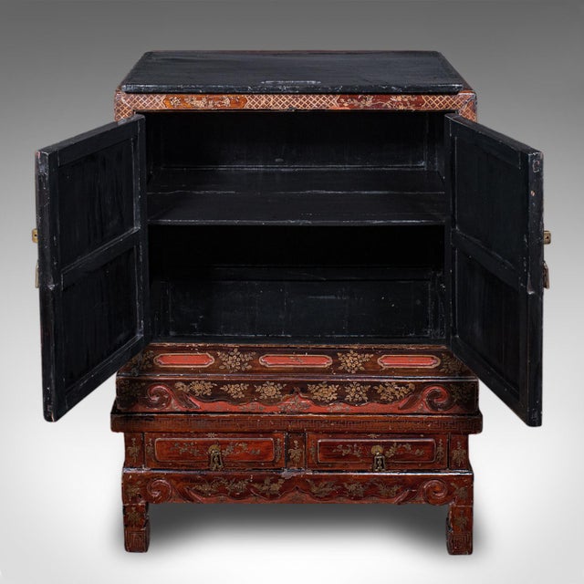 Campaign Antique Campaign Cabinet on Stand, Oriental, Chinoiserie, Cupboard, Victorian For Sale - Image 3 of 12