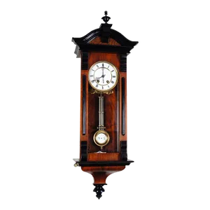 1885 Antique German Model 587 With Carved Black Columns Mechanical Wooden Wall Clock With Pendulum by Lenzkirch