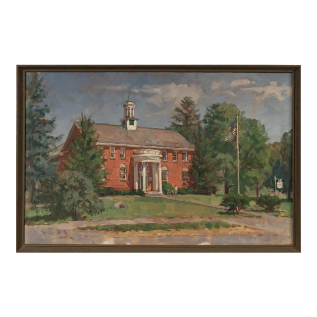 Pennsylvania Artist Bertha Ottilie Stammler Townsend Architectural Oil Painting For Sale