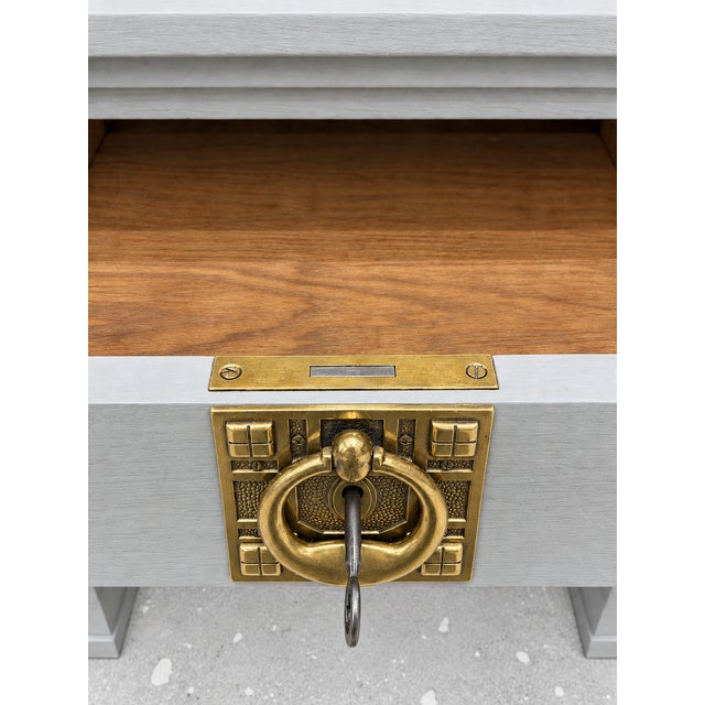 Aqua Art Nouveau Gentleman's Writing Desk by Fritz Nagel, Vienna, Austria, 1910s For Sale - Image 8 of 13