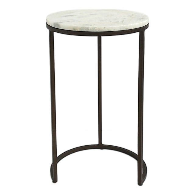 Granite Marble Bronzed Side Drinks Table For Sale