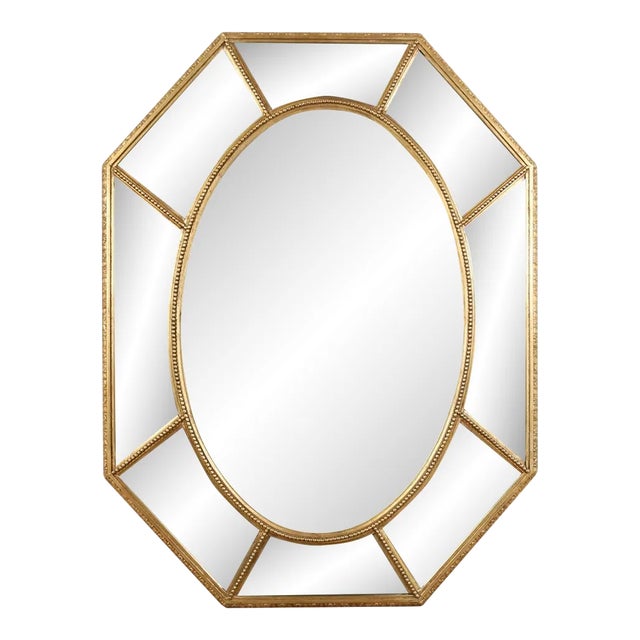 Mid 20th Century Friedman Brothers Gold Gilt Octagonal Designer Mirror For Sale