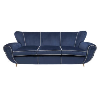 Art Déco Sofa in Velvet by Guglielmo Ulrich, Italy, 1940s For Sale