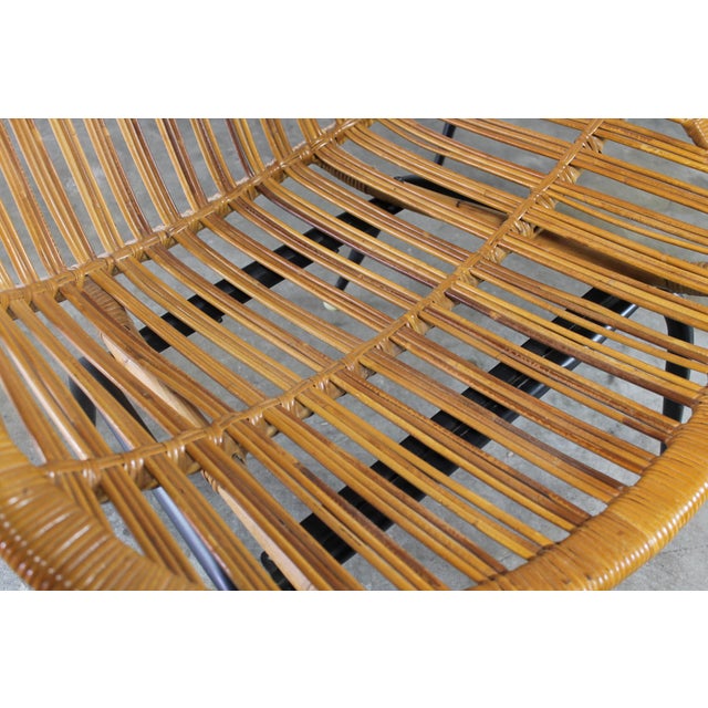 Troy Sunshade Company Mid Century Modern Rattan Wicker Basket Chairs