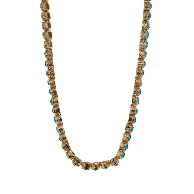 Aquamarine Tennis Mystic Necklace For Sale In Miami - Image 6 of 12