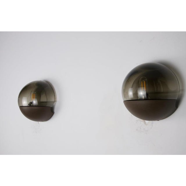 Glass Mid-Century Wall Lamps in Glass and Plastic from Hillebrand, Germany, 1970s For Sale - Image 7 of 9