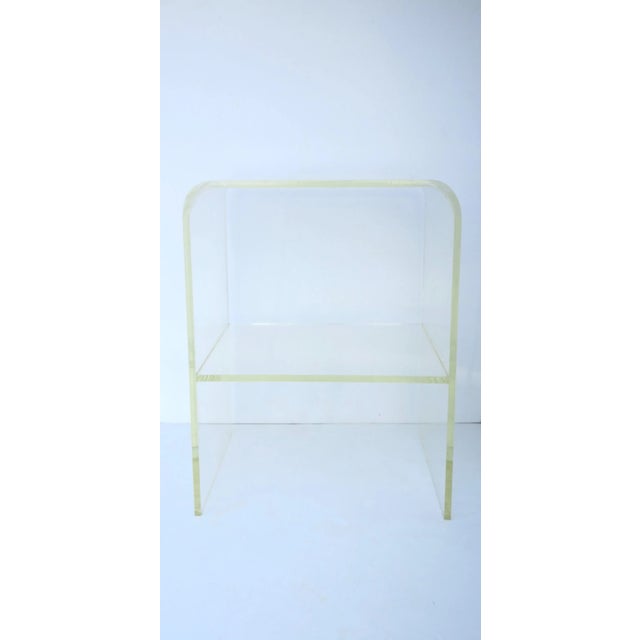 Lucite Table With Storage Shelf, in the Modern Style, Late 20th Century For Sale - Image 4 of 12