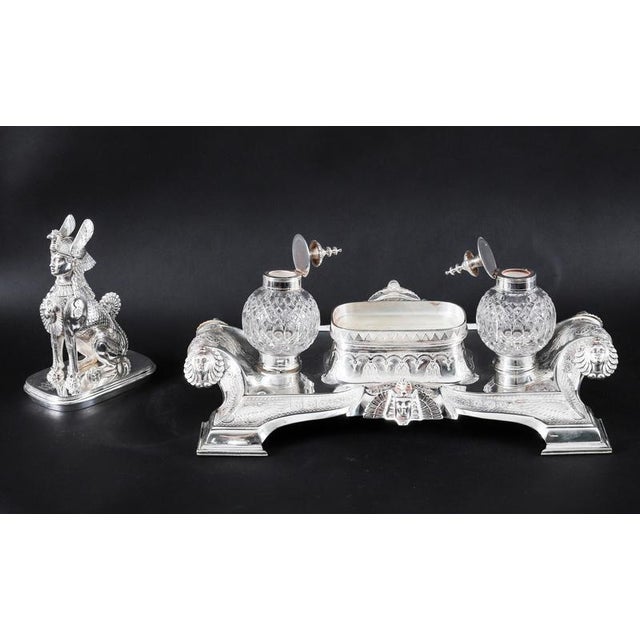 Antique Victorian Egyptian Revival Inkstand, 1890s For Sale - Image 13 of 18