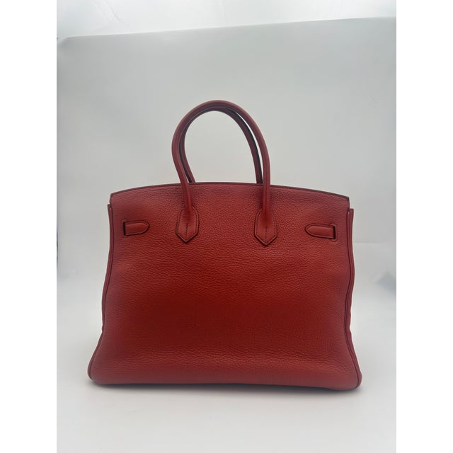 Hermès Red Birkin Bag 35 Togo Leather 2009 For Sale In New York - Image 6 of 12