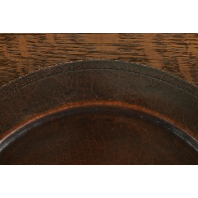 Roycroft Arts & Crafts Hammered Copper Large Handled Tray For Sale In South Bend - Image 6 of 13