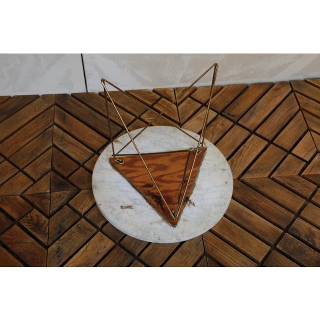 Vintage Marble Top and Tripod Wire Base Side Table, 1960s For Sale - Image 17 of 18
