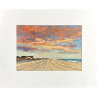 Ocean Sunset - 5x7" Painting on Paper in 8x10 White Matte For Sale