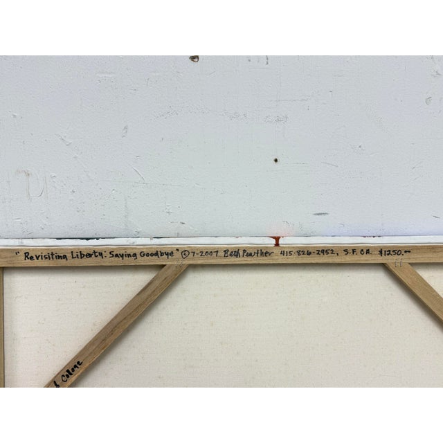 Circa 2007 Beth Pewther's "Revisiting Liberty; Saying Goodby" Mixed Media Artwork, Signed For Sale - Image 10 of 12