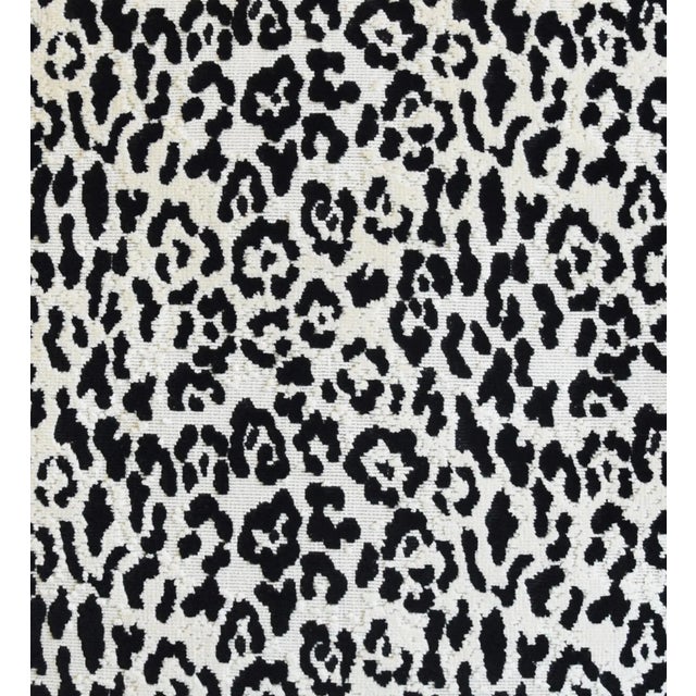Pierre Frey French Designer Pierre Frey Black & White Jungle Leopard Velvet Feather/Down Pillow 21" Square For Sale - Image 4 of 5