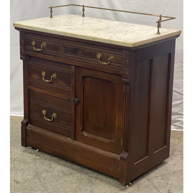 Antique Victorian Eastlake Style Marble Top Storage Chairish