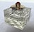 Vintage Cut Crystal Inkwell W/Brass Lid and Red Gemstone For Sale - Image 4 of 12