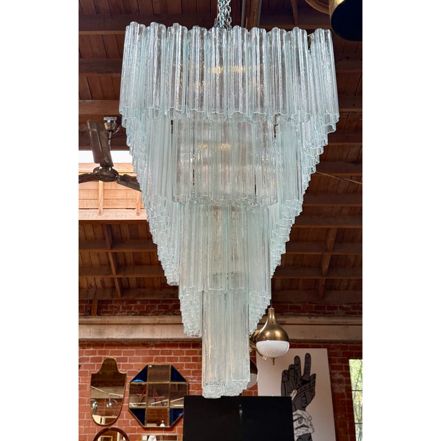 1960s Murano Rectangular Chandelier, 148 "Tiedro" Glass Elements For Sale - Image 9 of 16