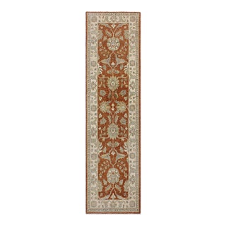 Ziegler 1990's Rust/Ivory Wool Runner Rug- 2'8'' X 8'10'' For Sale