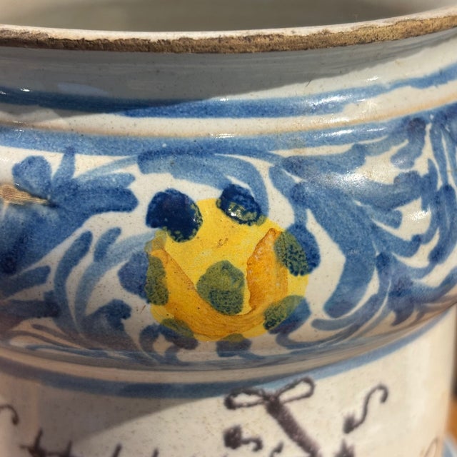 Antique Albarello Vase from Faenza Manufacture, 1600s For Sale - Image 11 of 14