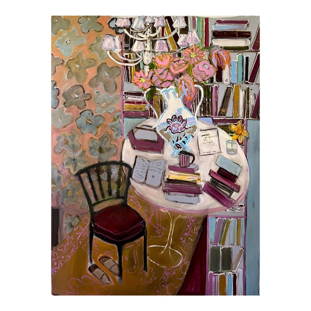 Original Art by Shann Spishak "She's Well Read Too" Large Painting For Sale
