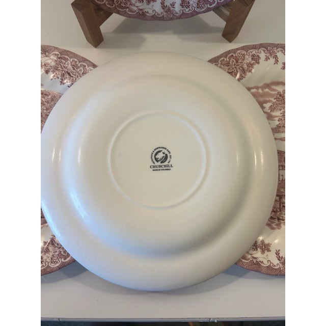 Churchill Late 20th CenturyChurchill the Brook Cottage Pink Transferware Dinner Plates- Set of 4 For Sale - Image 4 of 5