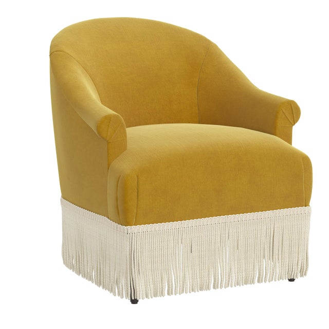 Yellow Fringe Chair in Titan Citronella For Sale - Image 8 of 9