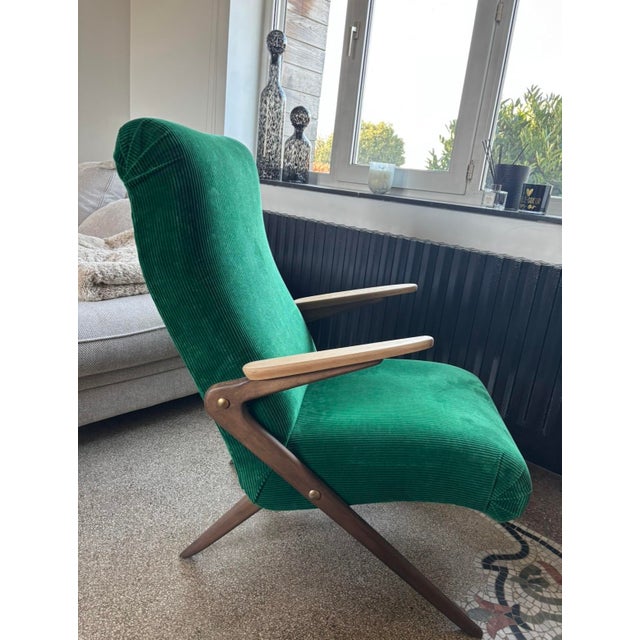 Vintage Scandinavian/Art Deco style armchair from the 1960s. A superb armchair with a retro design, fully restored and...