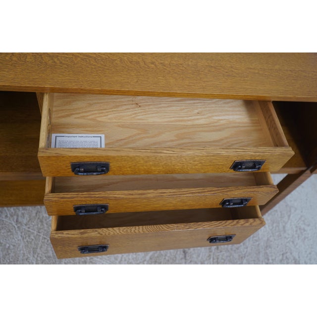 1990s Stickley Mission Oak Arts & Crafts Sideboard For Sale - Image 5 of 12