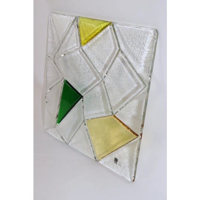 Late 20th Century Mid-Century Murano Hand Cast Glass Panel For Sale - Image 5 of 9