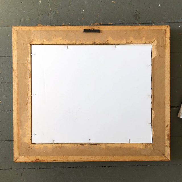 Abstract Original Vintage Abstract Flower Watercolor Painting Vintage Frame 1970’s For Sale - Image 3 of 4