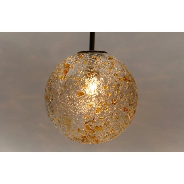 1960s Mid-Century Modern Glass Ball Pendant Lamp by Doria Leuchten, Germany, 1960s For Sale - Image 5 of 11