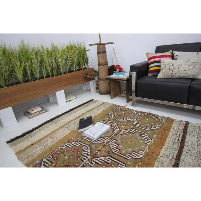 Vintage Small Kilim Rug For Sale In Los Angeles - Image 6 of 7