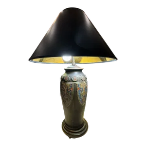 1920s Art Deco Champleve Lamp