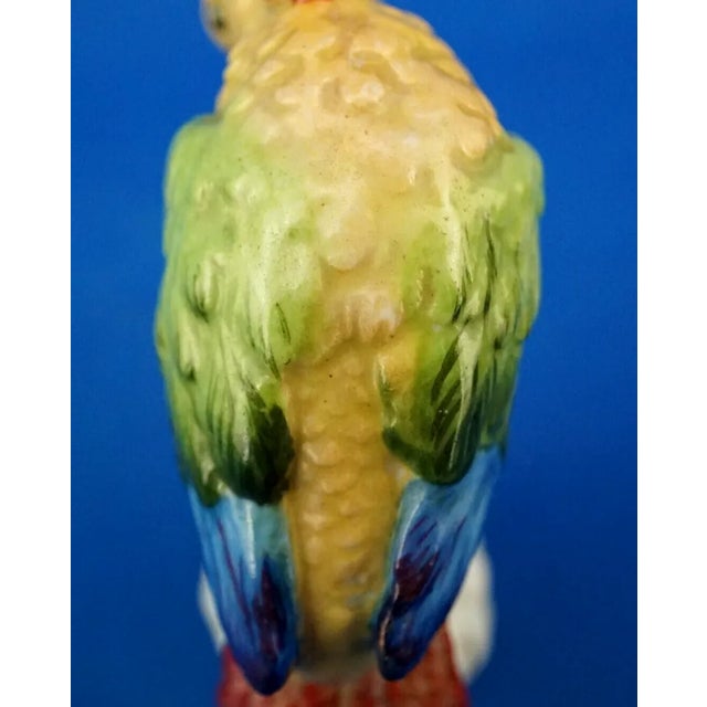 20th Century Porcelain Cockatoo Parrot Sculpture from Rudolstadt Volkstedt Manufacture, Germany For Sale - Image 16 of 18