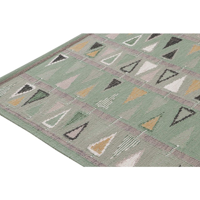 Swedish Geometric Rug by Celerie Kemble for Chairish in Sage, 3'x12' For Sale In New York - Image 6 of 8