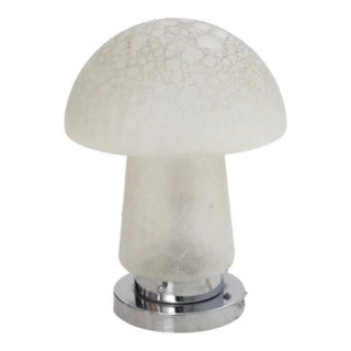 Glass Mushroom Table Lamp, 1970s For Sale