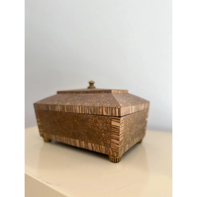 1980s Maitland Smith Resin Box With Brass Details | Chairish