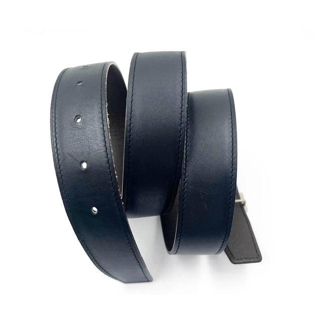 Contemporary Hermes Constance 32mm Silver H Black Brown Reversible Belt 90cm For Sale - Image 3 of 4