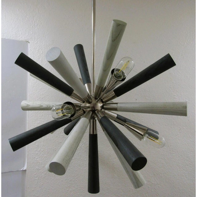 Modern Elk Home Solara Polished Nickel Metal 6 Light Chandelier Sputnik Design For Sale - Image 3 of 15
