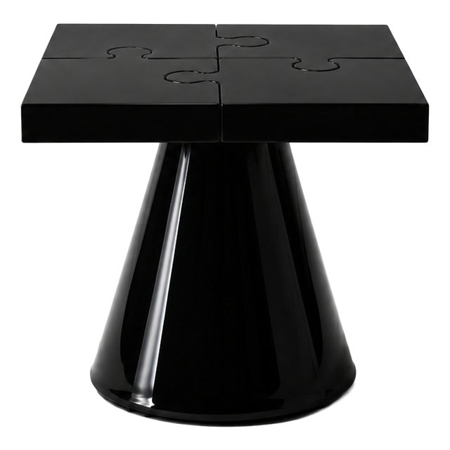 Popzlle Side Table in Black Lacquer by Alexandre Ligios For Sale
