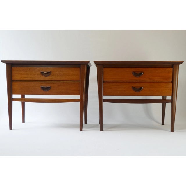 Mid-Century Scandinavian Danish Teak Nightstands, Set of 2 For Sale - Image 6 of 10
