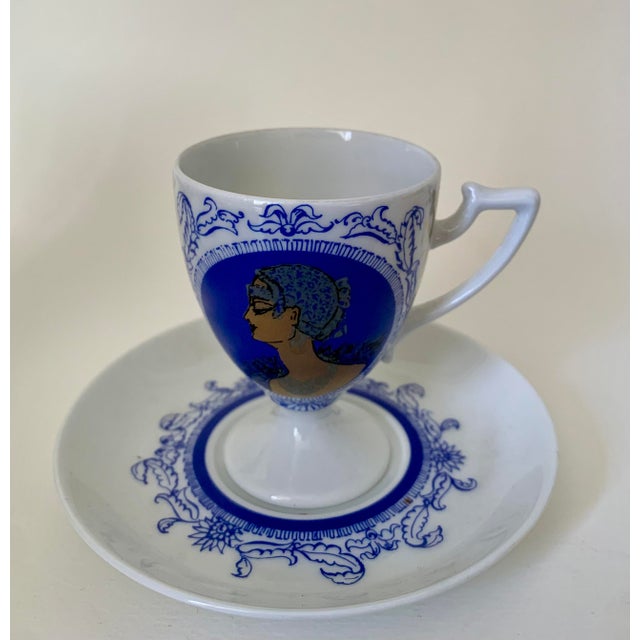 Cups and Saucers by Monaco Porcelain Design, 1970s, Set of 6 For Sale - Image 9 of 13