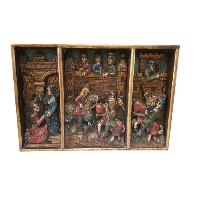 Altarpiece in Carved Wood For Sale