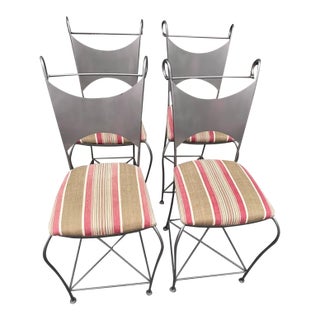 1970s Wrought Iron Bar Stools For Sale