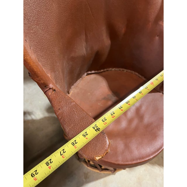 1970s Vintage Pair of Wooden and Leather Equipale Chairs For Sale - Image 5 of 11