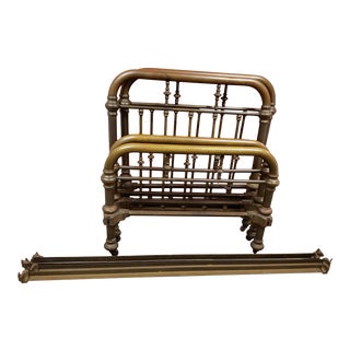 Sturdy Antique Brass Twin Beds Frames - a Pair For Sale